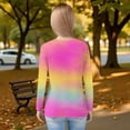 thumbnail image 6 of XADYUY Long Sleeve Shirts for Girls 10-12 Casual Tie Dye Crewneck Shirts for Kids Girls Winter Basic Top for Girls Cotton Girls Blouses 4-5 Years,Hot Pink, 6 of 6