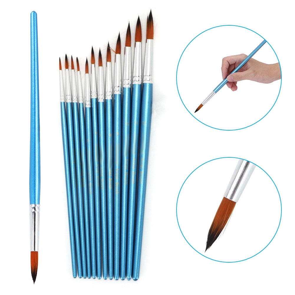 Sonew Round Tip Paint Brush,12PCS Paint Brush Set Nylon Hair Round