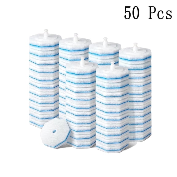 50 Count Toilet Bowl Wand Refills for Bathroom, 5X Cleaning Power Toilet Bowl Cleaners with Exclusive Formula, High-Density Disposable Toilet Brush Scrubber - No Falling Apart, Fresh Fragrance
