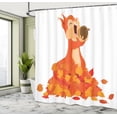 thumbnail image 4 of Ambesonne Squirrel Shower Curtain, Animal Eating a Nut, 69"Wx75"L, Vermilion Peach Brown, 4 of 4