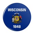 thumbnail image 1 of Wisconsin State Flag Pinback Button Pin, 1 of 4