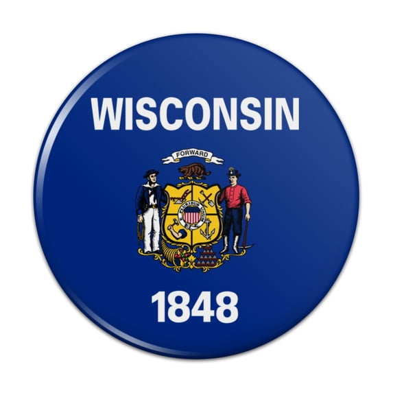 Wisconsin State Flag Pinback Button Pin