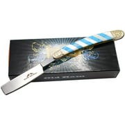 SHIJI65 Collection Barber Straight Razor Style Manual Folding Knife.. (Blue)