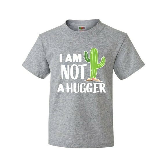 Inktastic I Am Not a Hugger with Cactus Youth T-Shirt
