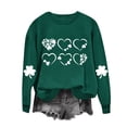 thumbnail image 5 of Tauxra Chandail à Manches Longues pour Femmes, Col Rond, Décontracté, avec Imprimé Trèfle de la Saint-Patrick, pour Fêtes de Fin d'Année, Tissu en Polyester Doux Teint en Fil, 5 of 5