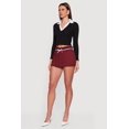 thumbnail image 3 of Women's Contrast Trim Ribbed Knit Cropped Polo Shirt, 3 of 4