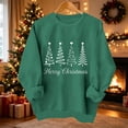 thumbnail image 2 of Jsaierl Womens Christmas Sweatshirts Plus Size Tree Print Sweatshirt Ladies Loose Fit Pullover Crewneck Tunic Long Sleeve Tops S-2XL, 2 of 7