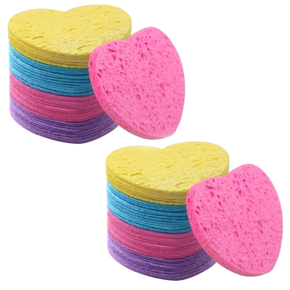 Esponjas faciales Spunspon de celulosa con forma de corazón, 100 unidades