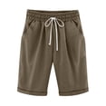 thumbnail image 4 of Yubnlvae Summer Casual Shorts for Women - High Waist Elastic Waist 3 Inseam Linen Shorts - Breathable Loose Fit Beach Shorts (S-XXXXXL) (A | L), 4 of 5
