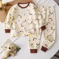 thumbnail image 2 of NOLDARES Toddler Boy Fall Winter Clothes Crewneck Sweatshirt and Pants Sets(M252-Brown), 2 of 5