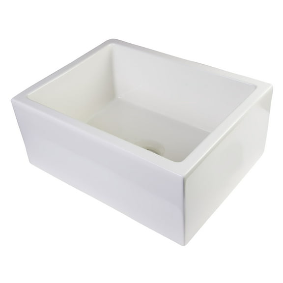 ALFI brand AB2418SB-B 24" Biscuit Smooth Thick Wall Fireclay Single Bowl Farm Sink