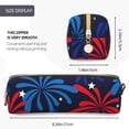 thumbnail image 3 of Disketp Red White Blue Fireworks Estuche de Lápices de Cuero con Cierre, Estuche Compacto para Papelería, Bolígrafos y Accesorios Pequeños, 3 of 7