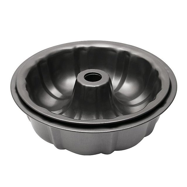 Moldes para pasteles antiadherentes de 9 pulgadas, moldes para pasteles estriados de primera calidad para 8 tazas para hornear, molde para hornear con tubo de acero al carbono resistente-2 piezas