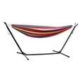 thumbnail image 3 of TidBay Basics Double Hammock with Space Saving Metal Stand, Indoor Hammock Stand with Carrying Bag, Strong Load-Bearing, Striped Print, 3 of 7