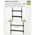 thumbnail image 4 of Adjustable Over The Toilet Storage Shelf, 4-Tier Ample Over Toilet Bathroom Organizer and Storage,Tension Mounted Above Toilet Storage Cabinet for Versatility, Fits 64-113 Inch Heights, Black, 4 of 7