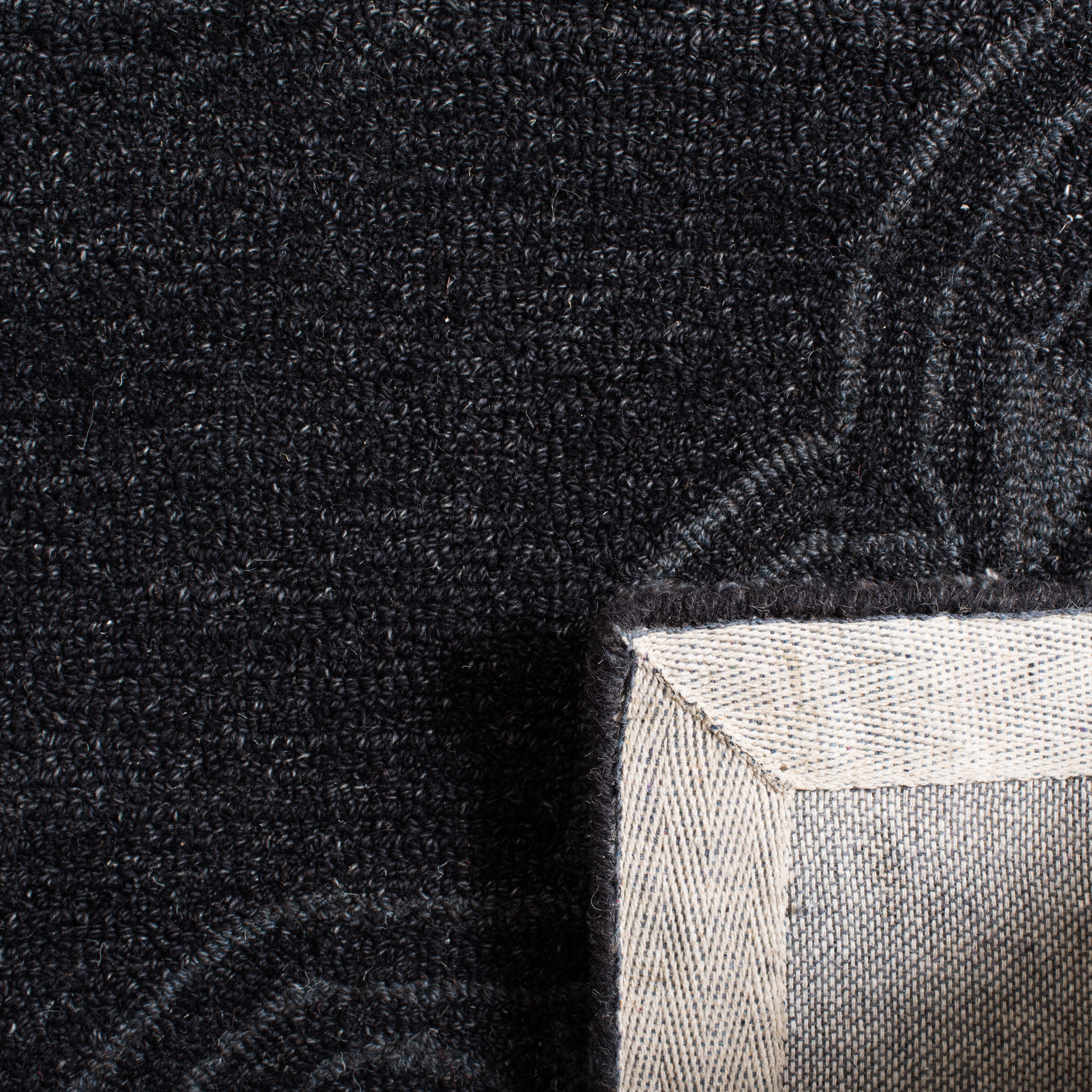 SAFAVIEH Micro-Loop Mira Geometric Wool Area Rug, Charcoal, 4' x 6'