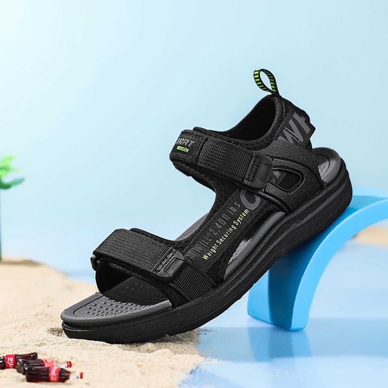 Huowey Boys Sandals Easy Snap Lock Water Sandals Adjustable Straps