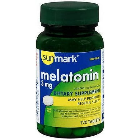 Sunmark Melatonin Tablets, 3 mg, 120 Count
