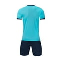 thumbnail image 5 of CYRBOKO Boys Athletic Outfit Sets, Short Sleeve Quick-dry Lightweight Elastic Waist Top and Shorts Sets Light Blue Size 14-16 T, 5 of 8