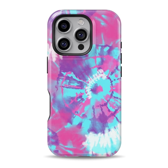 DesignSkinz Scratch-Resistant Hard Slim Case Compatible with iPhone 16 (Compatible with MagSafe) - Spiral Tie Dye V5