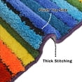 thumbnail image 3 of Alfombra de baño colorida con diseño de arco iris, 19 x 27 pulgadas, color aguamarina, suave microfibra, absorbente de agua, gruesa alfombra de baño, lavable a máquina, antideslizante, alfombra, 3 of 7