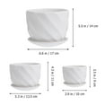 thumbnail image 3 of HOMEMAXS White Ceramic Flowerpot with Tray Set of 3 for Storage Use in Home Office or Shop, 3 of 8