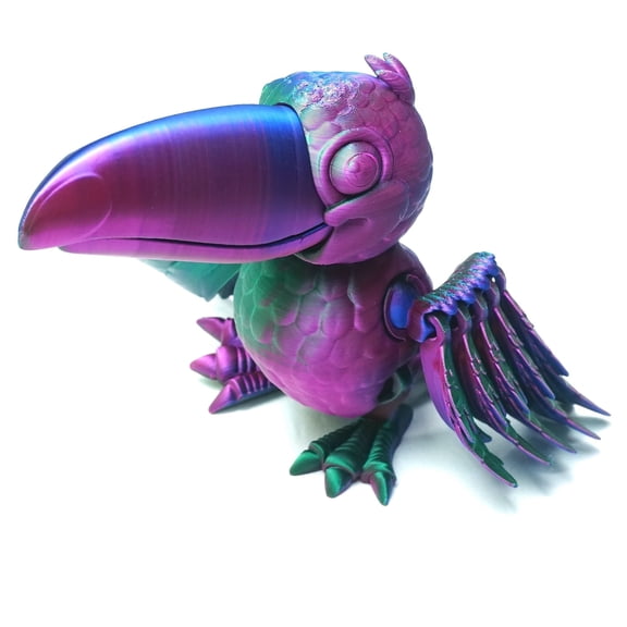 3D Printed toucan Model,Flexible Animals Toy Statue,Movable Joints,Home Office Decor,Interesting Toys for Autism/ADHD,Festival Gifts toco,Fidget Toys, Executive Desk Animals Toy