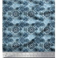 thumbnail image 1 of Soimoi Polyester Crepe Fabric Floral Mandala Decor Fabric Printed Yard 42 Inch Wide, 1 of 3