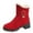 Red, variant on Snow Boots for Women,Fashion Winter Women Boots with Thick Medium Heel Non- Sole Comfortable Side Zipper and Rhinestone,Winter Boots for Women,Brown,7.5