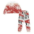 thumbnail image 4 of Yuyamidu Snowflake Long Sleeve Pajamas Set for Women Size XL 2 Piece Christmas Pj Sleepwear Top and Pants with Pockets Music Note Nightwear Sports Outfits, Red, 4 of 7