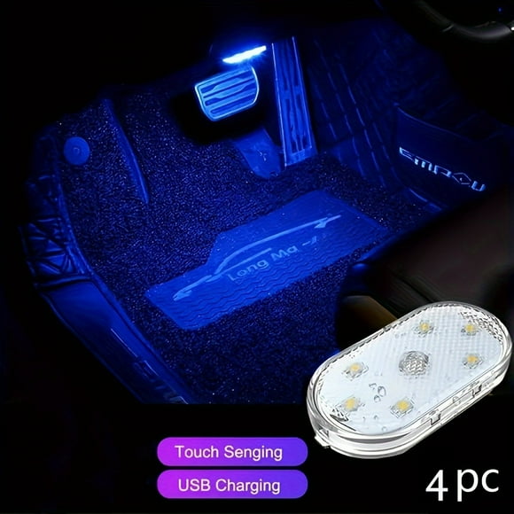 HLONK 4pcs USB Rechargeable LED Touch Lamp Set for Cars Trucks & Vans - Easy Install Bright & Energy-Efficient