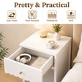 thumbnail image 2 of 26.77" Nightstand with Drawer & Open Shelf, Modern Cute Scalloped Edge Night Stand, Side Table for Bedroom Kids Room Girls Room, Light Purple, 2 of 7