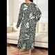 thumbnail image 5 of Camisón de Larga para Mujer, Estampado, Camiseta, Vestido de Dormir Verde XXXL, 5 of 6