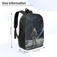 thumbnail image 2 of Uemuo Astronaut Standing In The Moon Printed Durable 17-inch Student Backpack - Lightweight, Waterproof, Adjustable Straps, Ideal for School, Work, Travel, 2 of 5