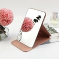 thumbnail image 4 of Handheld folding desktop small mirror PU portable makeup mirror, 4 of 5