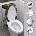 thumbnail image 3 of HELLHERO Easy Installation Toilet Tank Lid Cover 17"x21" Stretchable Fabric Dust Proof Bluebird Forest Scene, 3 of 6