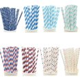 thumbnail image 2 of Pajitas de papel con tema azul de Navidad, suministros de fiesta de cumpleaños, revelación de género, baby shower para niños, decoración de boda de Año Nuevo, 25 uds., 2 of 4