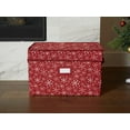 thumbnail image 4 of Covermates Keepsakes Christmas Light Storage Box - Carrying Handles, Sturdy Interior Walls - Holiday Storage, Red Snowflake, 4 of 15