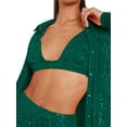thumbnail image 1 of TRKIYQC Sujetador con purpurina brillante para mujer, sin mangas, correa de espagueti, cuello en V profundo, sujetador push-up con lentejuelas TRKIYQC  Moda，ocio, 1 of 3