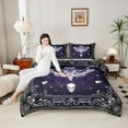 thumbnail image 4 of Homewish Animal Moth 3 Pieces Queen Comforter Set for Female Men,Gothic Skull Ultra Soft Bedding Sets,Exotic Style Bedding Comforter Set Breathable,Luxury Bedroom Decor,Reversible, 4 of 8