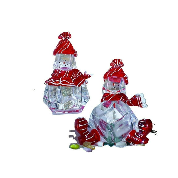 Icy Giftware Snow Man Candy Jar - Clear and Red - 7.75" - Set of 4