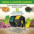 thumbnail image 5 of Miracle Gro Dual Chamber Compost Tumbler Outdoor Bin with Easy-Turn System, 2 Sliding Doors, Sturdy Steel Frame, All Season Composter , BPA-Free - Gardening Gloves included, 5 of 6