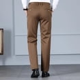 thumbnail image 5 of Otoño 2024 Nuevos pantalones marrones para hombre, pantalones clásicos de cintura alta de sarga, rectos, regulares, para oficina, pantalones casuales, ropa de marca para hombre, 5 of 5