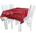 thumbnail image 2 of GZHJMY Valentines Day Square Tablecloth 60"(W) x 60"(L), Red Floral Love Heart Modern Table Linen Cloth Cover for Kitchen Dining Room Party Home Decor, 2 of 6