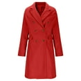 thumbnail image 5 of ClodeEU Women's Winter Wool Blend Trench Coat, Long Double Breasted Lapel Coat Red,Womens Plus XXL, 5 of 6