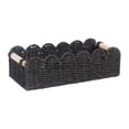 thumbnail image 2 of Small Storage Bin, Woven Storage Basket, Black Woven Basket, Woven BasketwithHandles, 12X6X4 In, Rectangular Countertop Holding, Living Room Entryway, Solid Black, 1 Pc, 2 of 6