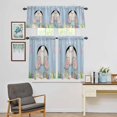 thumbnail image 4 of Kitchen Window Curtains Valance and Tier Set, Lovely Easter Rabbit Tail Wooden Plank Rod Pocket Tier Curtain Valance Set, Colorful Eggs Light Filtering Cafe Curtains for Bedroom Living Room, 4 of 9