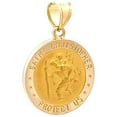 thumbnail image 2 of Brilliance Fine Jewelry14 KT Yellow Gold Saint Christopher Medal Round Religious Pendant, 2 of 4