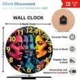 thumbnail image 3 of Pop Art Clock Wall Decor Colorful Faces 10-Inch Silent Wooden Wall Clock, Battery Operated (AA Batteries Not Included), Artistic Home Decor, 3 of 7