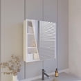 thumbnail image 2 of FM FURNITURE Armoire à Pharmacie Pinedale avec Porte Miroir et Rangement Ouvert Blanc, 2 of 6
